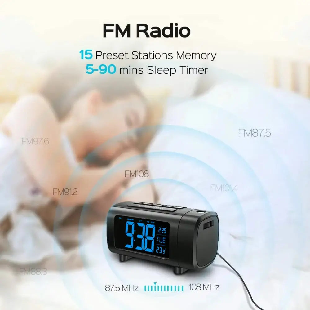 Digital Projection Alarm Clock Radio - HBC