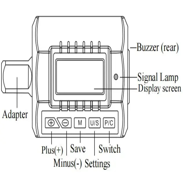 Digital Torque Adapter 1/2″ Drive with 3/8″ & 1/4″ Adapters (different models available) - HBC