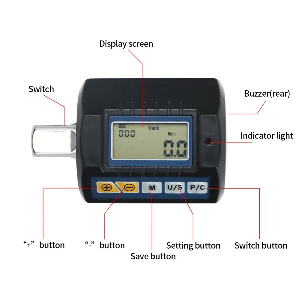 Digital Torque Adapter 1/2″ Drive with 3/8″ & 1/4″ Adapters (different models available) - HBC