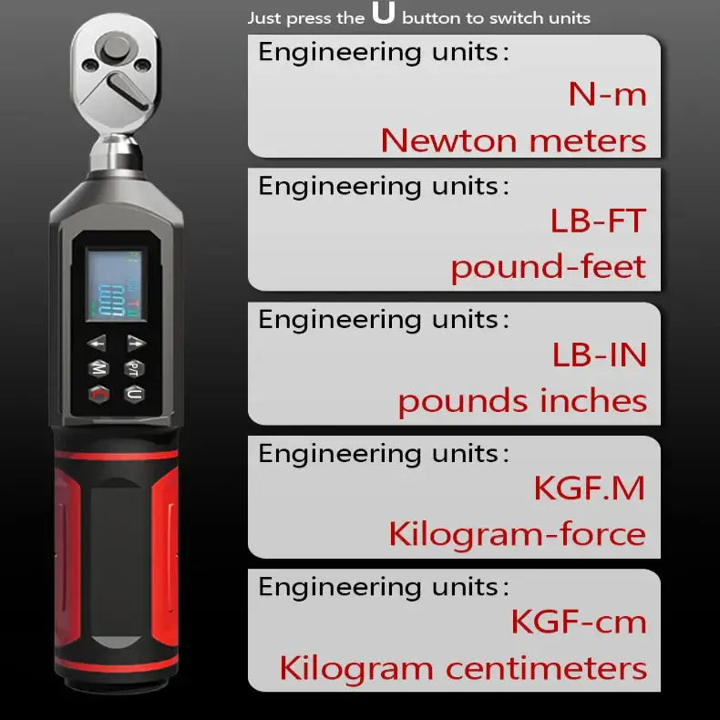 Digital Torque Wrench 0.15–100 N·m with LED & Buzzer Alerts (different models available) - HBC