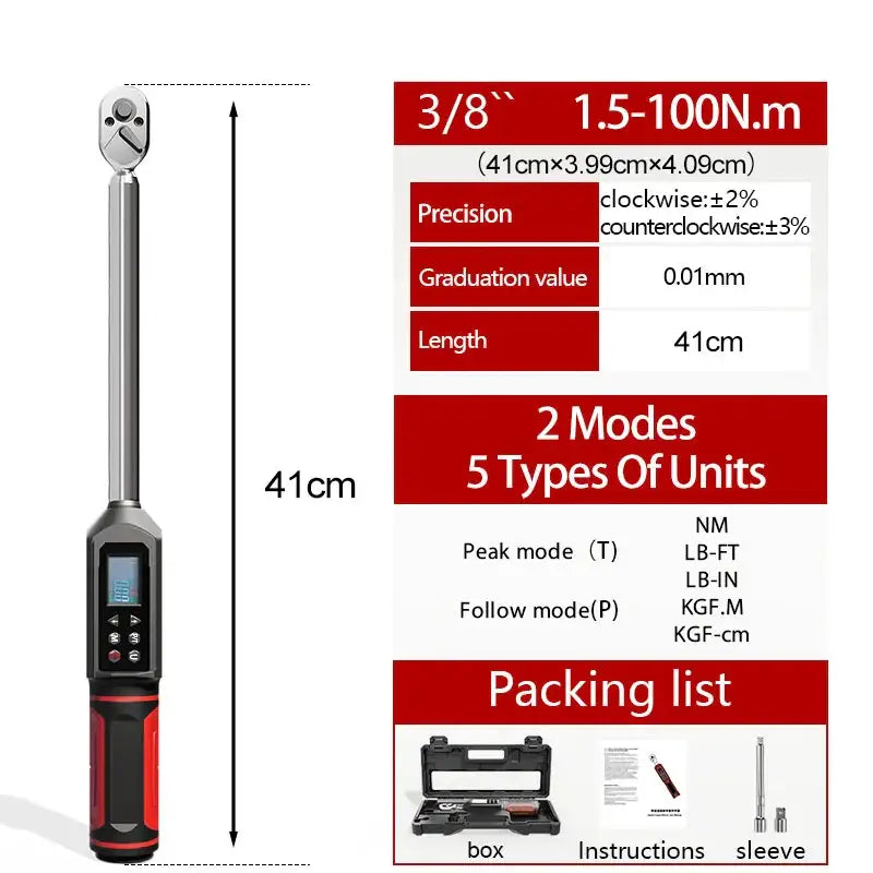 Digital Torque Wrench 0.15–100 N·m with LED & Buzzer Alerts (different models available) - 1.5-100NM / Torque Wrench