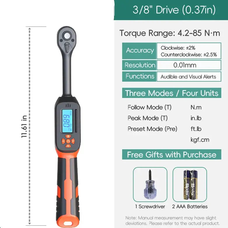 Digital Torque Wrench 1.5–340 N·m (±2% Accuracy) (different models available) - 4.2-85N.m / Torque Wrench - HBC