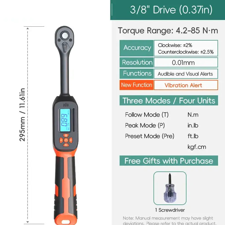 Digital Torque Wrench 1.5–340 N·m (±2% Accuracy) (different models available) - 4.2-85N.m-vibration / Torque Wrench