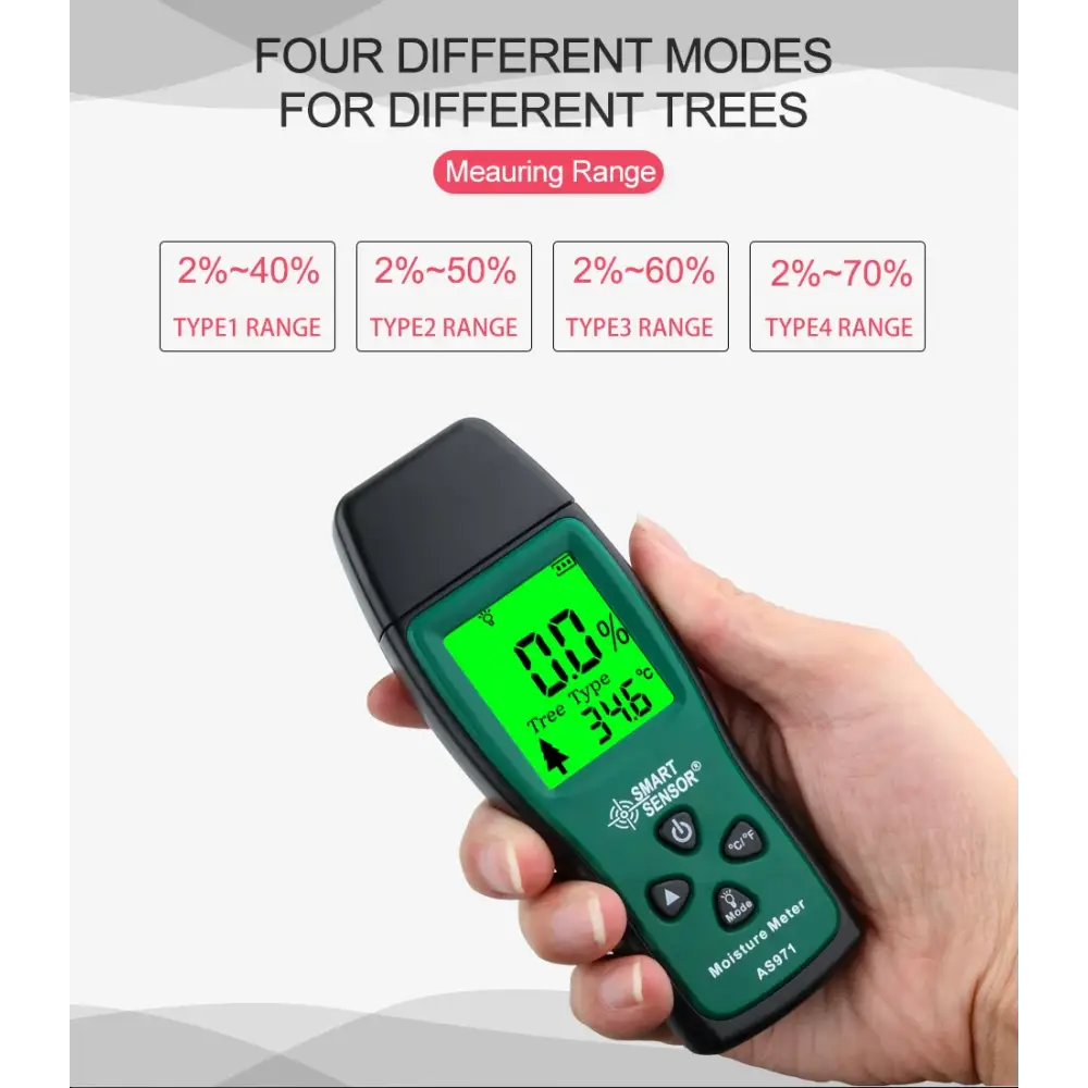 Digital Wood Moisture Meter Timber Damp Detector paper moisture analyzer with Measuring Range 2% ~70%