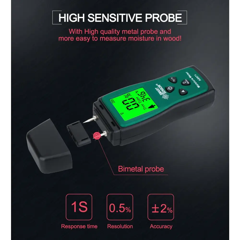 Digital Wood Moisture Meter Timber Damp Detector paper moisture analyzer with Measuring Range 2% ~70%