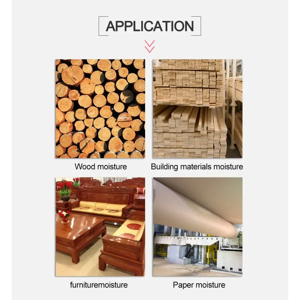Digital Wood Moisture Meter Timber Damp Detector paper moisture analyzer with Measuring Range 2% ~70%