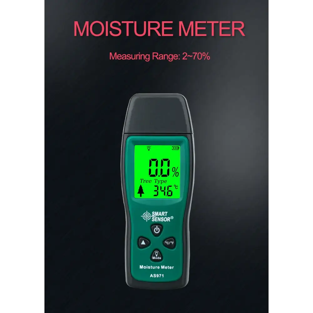 Digital Wood Moisture Meter Timber Damp Detector paper moisture analyzer with Measuring Range 2% ~70%