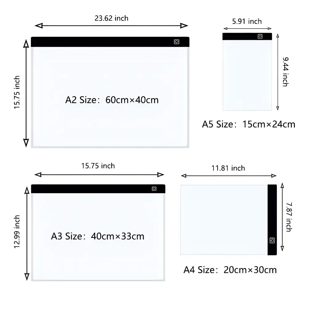 Dimmable LED Drawing and Copy Pad Board for Children - A3/A4/A5 Sizes Educational Creative Gift for Kids