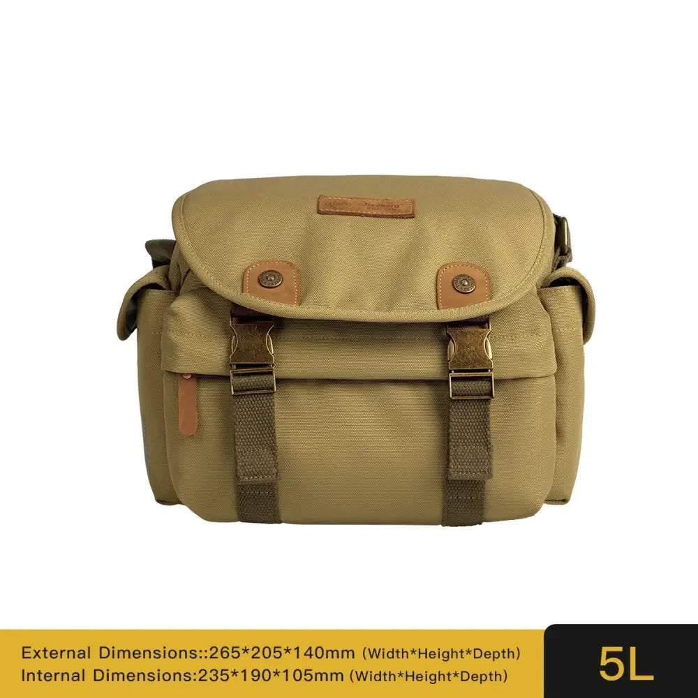 Disekerg Camera Sling Bag 3L/5L Vintage Crossbody Rear Quick‑Access Tripod Strap Luggage Sleeve for DSLR Mirrorless