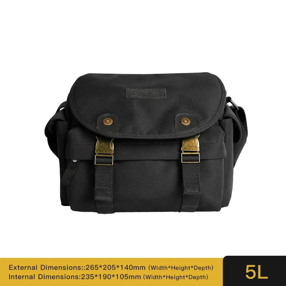 Disekerg Camera Sling Bag 3L/5L Vintage Crossbody Rear Quick‑Access Tripod Strap Luggage Sleeve for DSLR Mirrorless