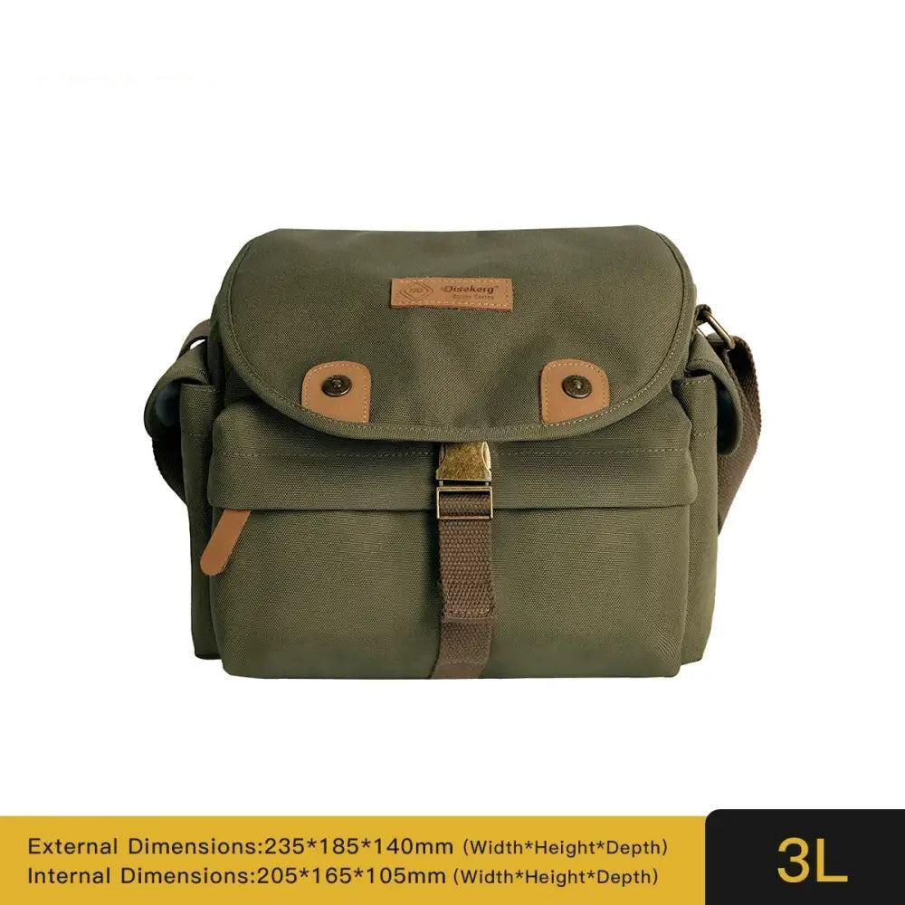Disekerg Camera Sling Bag 3L/5L Vintage Crossbody Rear Quick‑Access Tripod Strap Luggage Sleeve for DSLR Mirrorless