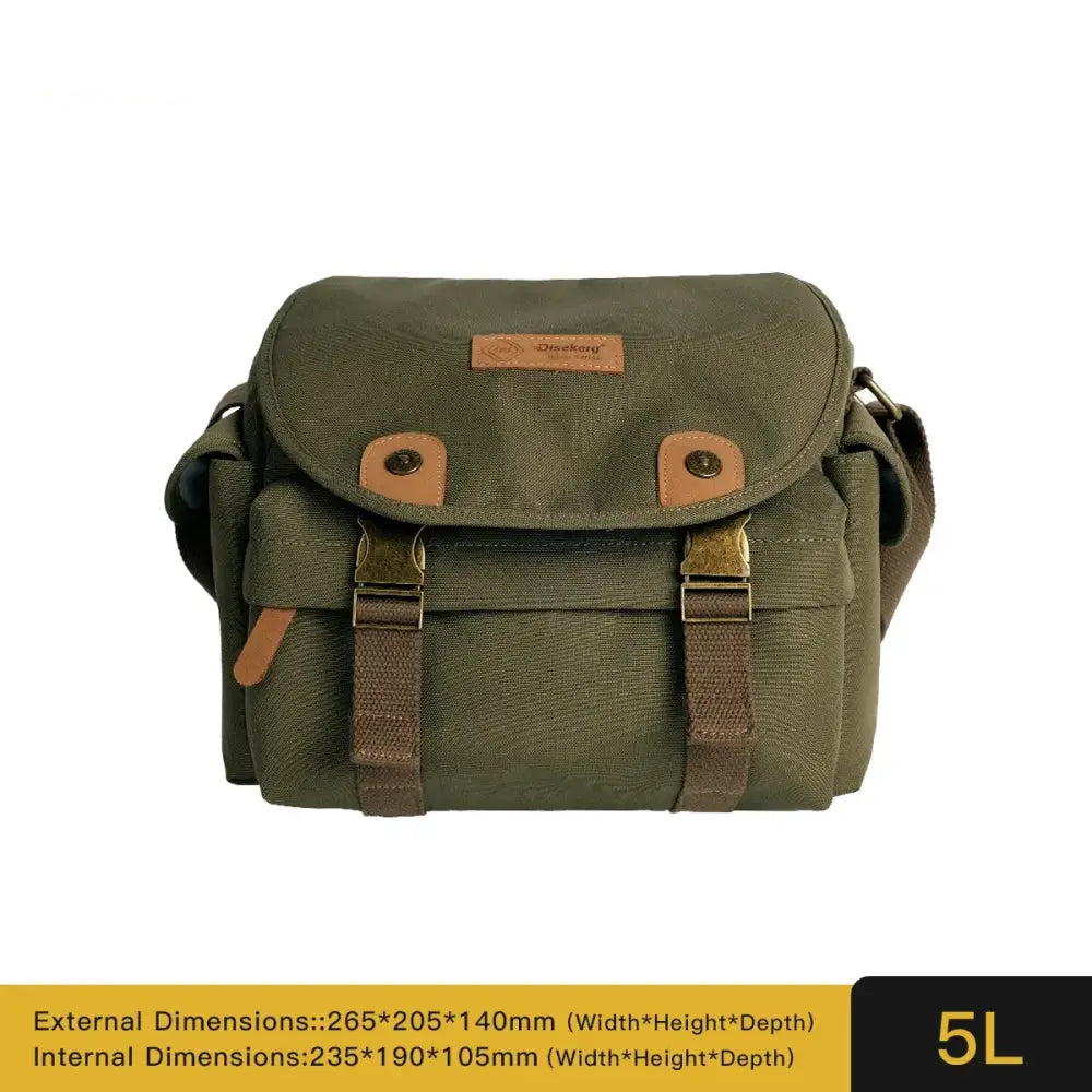 Disekerg Camera Sling Bag 3L/5L Vintage Crossbody Rear Quick‑Access Tripod Strap Luggage Sleeve for DSLR Mirrorless