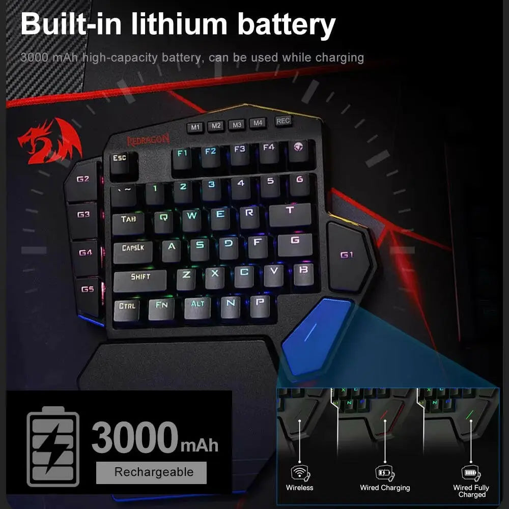 DITI ELITE K585 RGB Wireless One-Handed Mechanical Gaming Keyboard - K585Rgb-Ks / Green Shaft