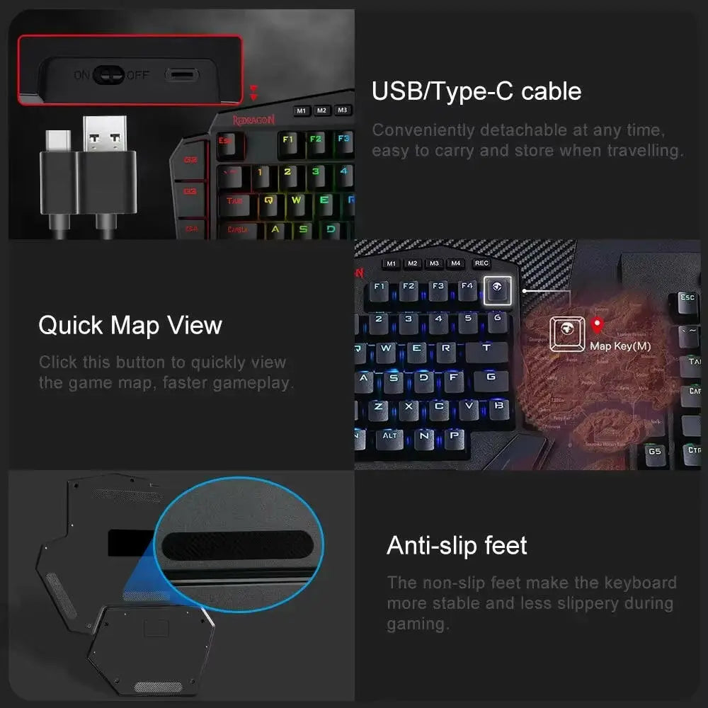 DITI ELITE K585 RGB Wireless One-Handed Mechanical Gaming Keyboard - K585Rgb-Ks / Green Shaft