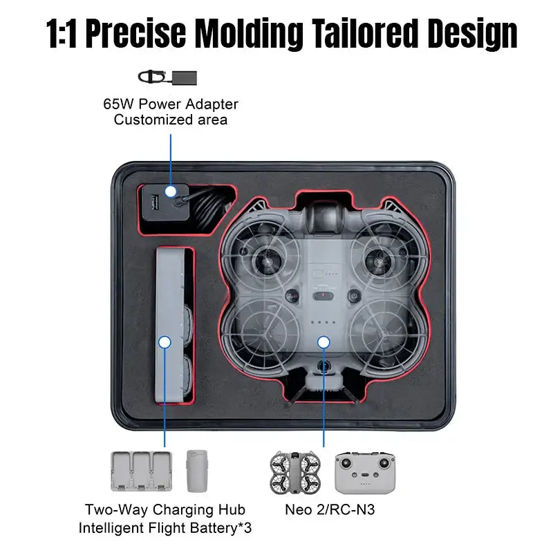 DJI Neo 2 Carrying Case with RC-N2 Controller - Storage Case / DJI Neo 2 with RC-N2 - HBC