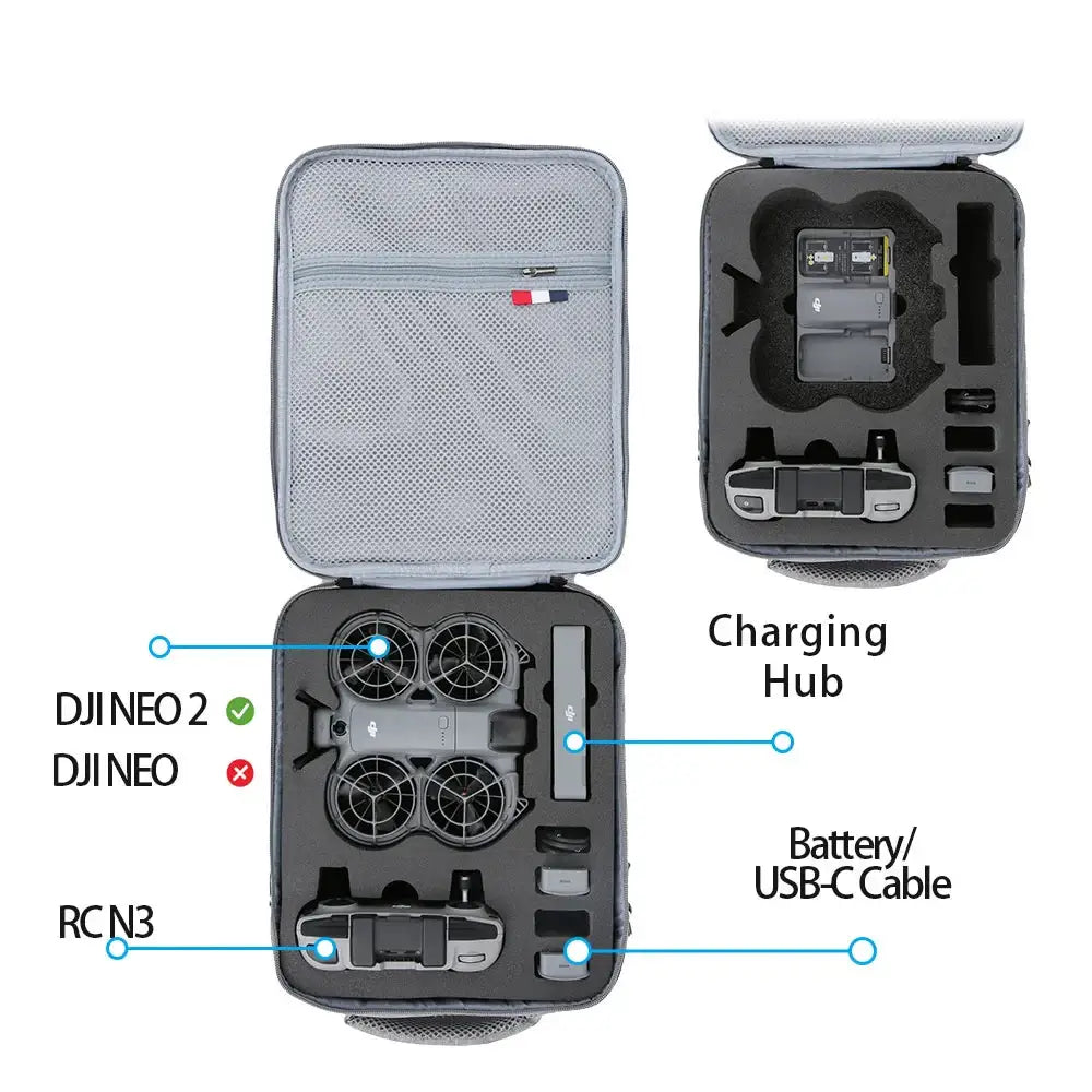 DJI NEO 2 Storage Bag for Drone & Accessories - Grey / Carrying Case / DJI NEO 2 - HBC