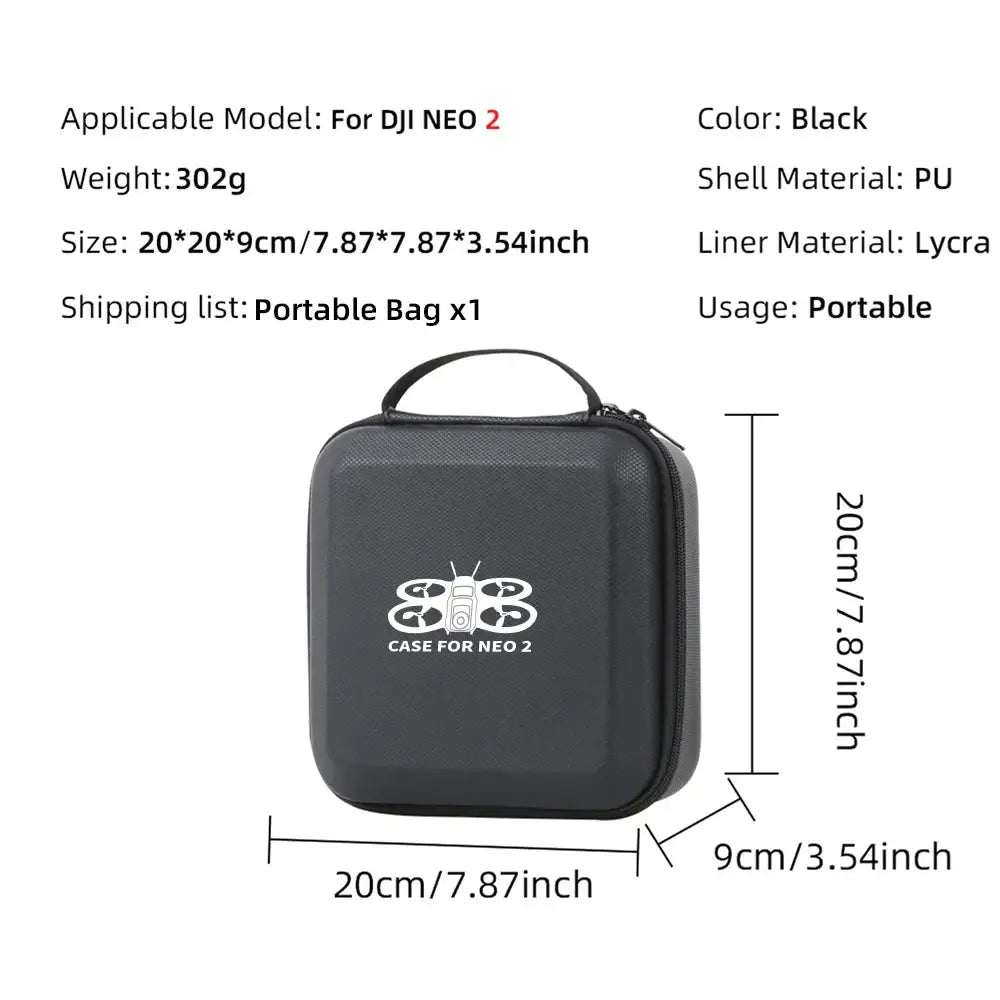 DJI Neo 2 Waterproof Carrying Handbag (Black & Grey) - Black / Travel Storage Case / DJI Neo 2 - HBC