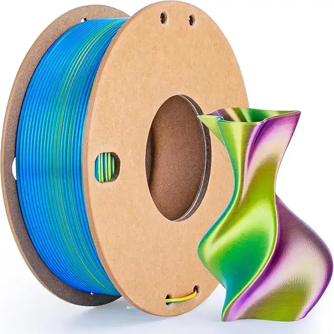 Dual/Tri-Colour Silk PLA 3D Printer Filament 1.75mm (250g) - Blue Purple Yellow / Fillament - SS