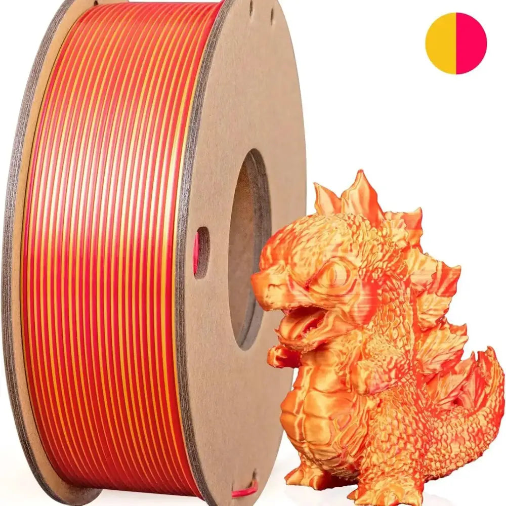 Dual/Tri-Colour Silk PLA 3D Printer Filament 1.75mm (250g) - Gold Red / Fillament - SS