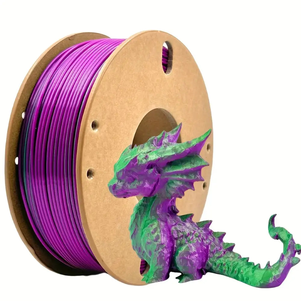 Dual/Tri-Colour Silk PLA 3D Printer Filament 1.75mm (250g) - Purple Green / Fillament - SS