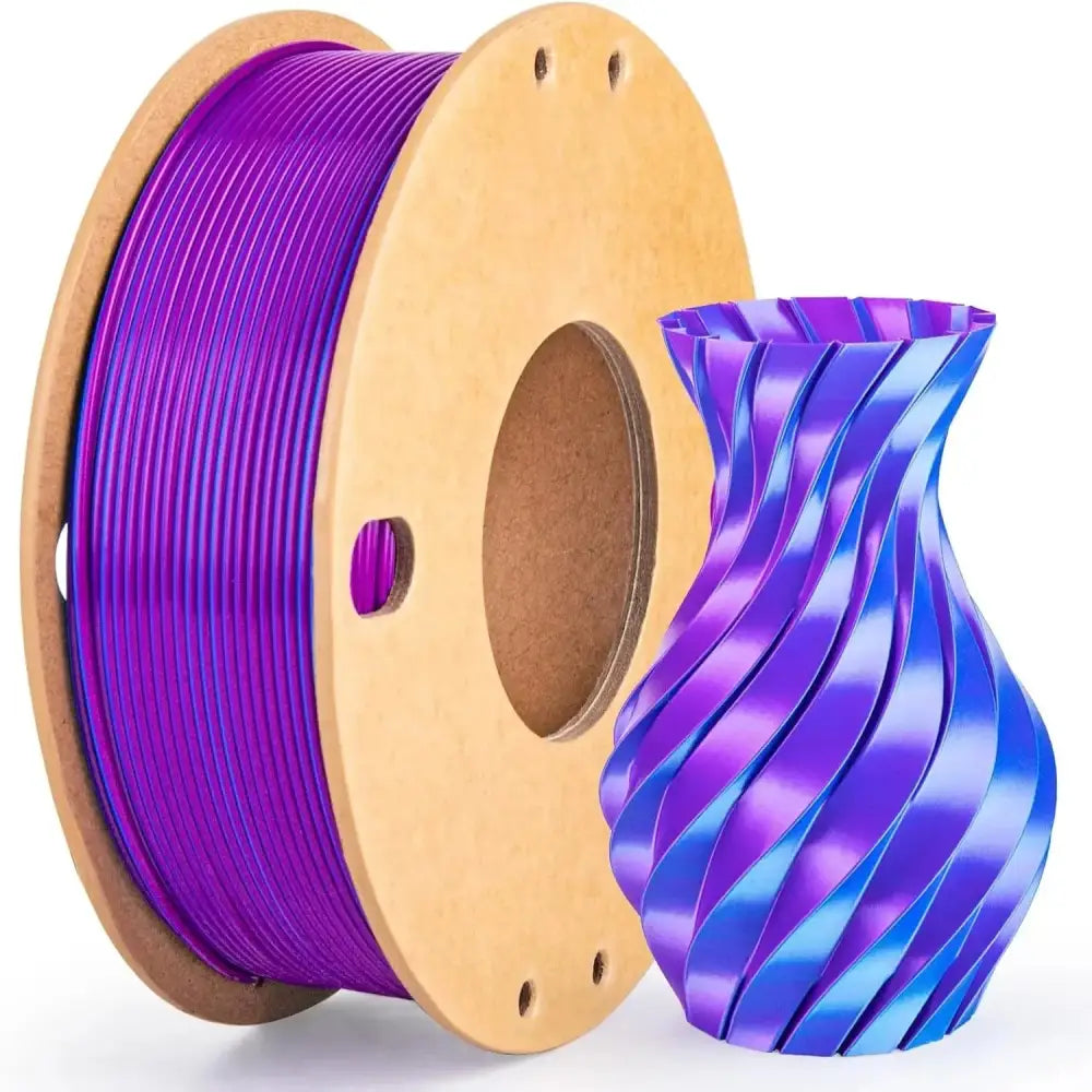 Dual/Tri-Colour Silk PLA 3D Printer Filament 1.75mm (250g) - Purple Sky-Blue / Fillament - SS