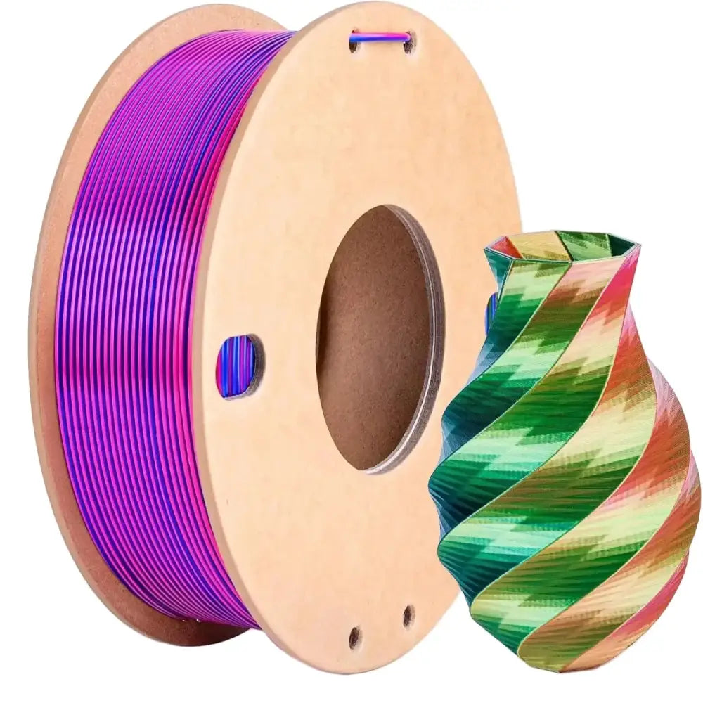 Dual/Tri-Colour Silk PLA 3D Printer Filament 1.75mm (250g) - Red Blue Yellow / Fillament - SS