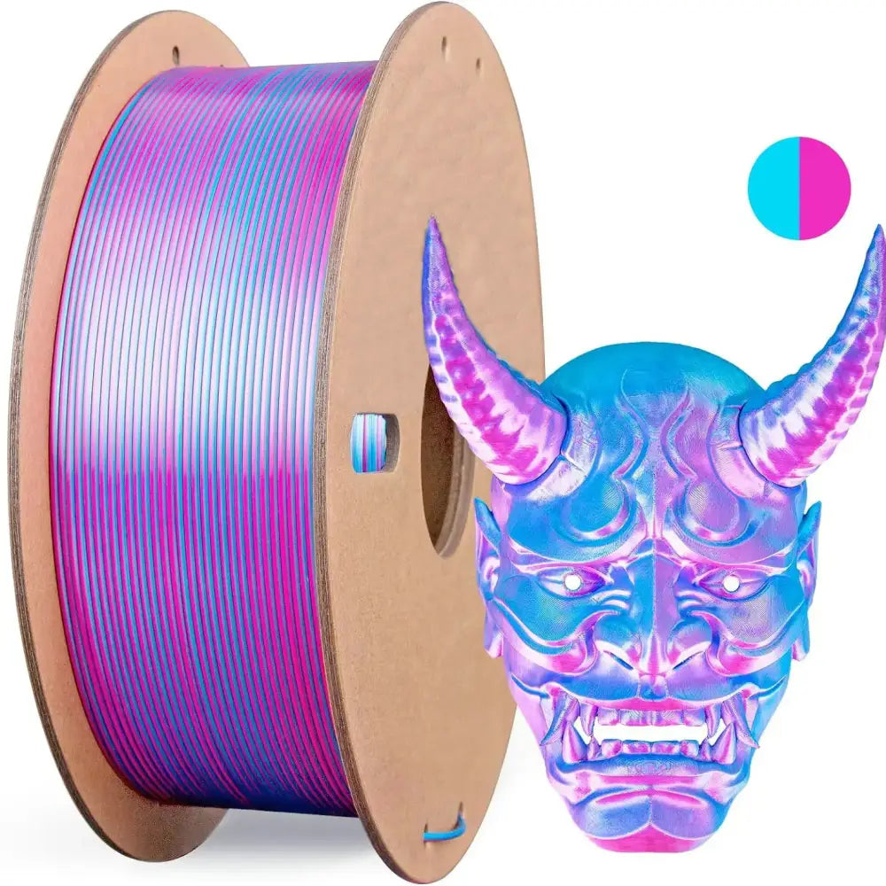 Dual/Tri-Colour Silk PLA 3D Printer Filament 1.75mm (250g) - Rose Red Sky Blue / Fillament - SS