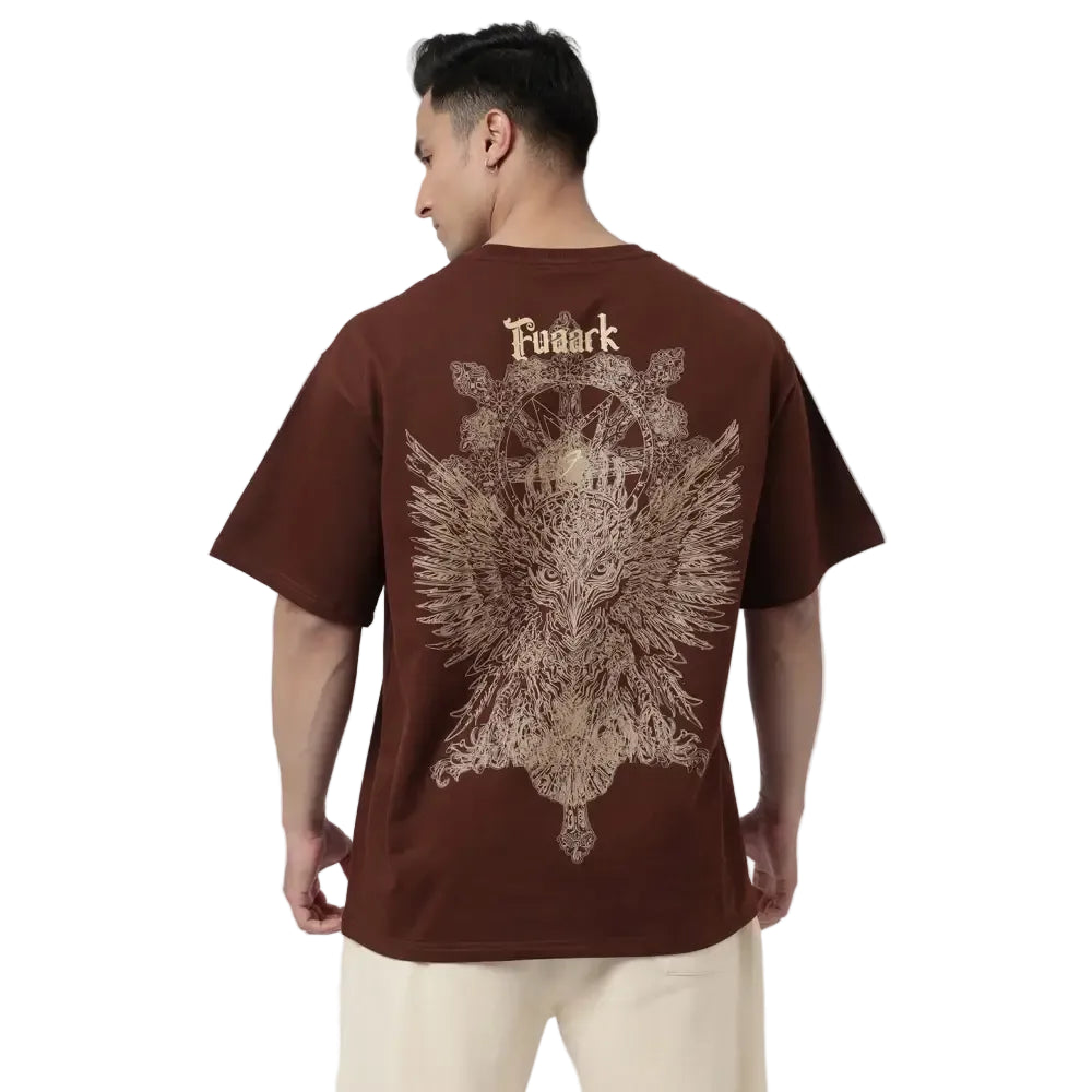 Eagle Oversized T-shirt Coffee - Tshirts