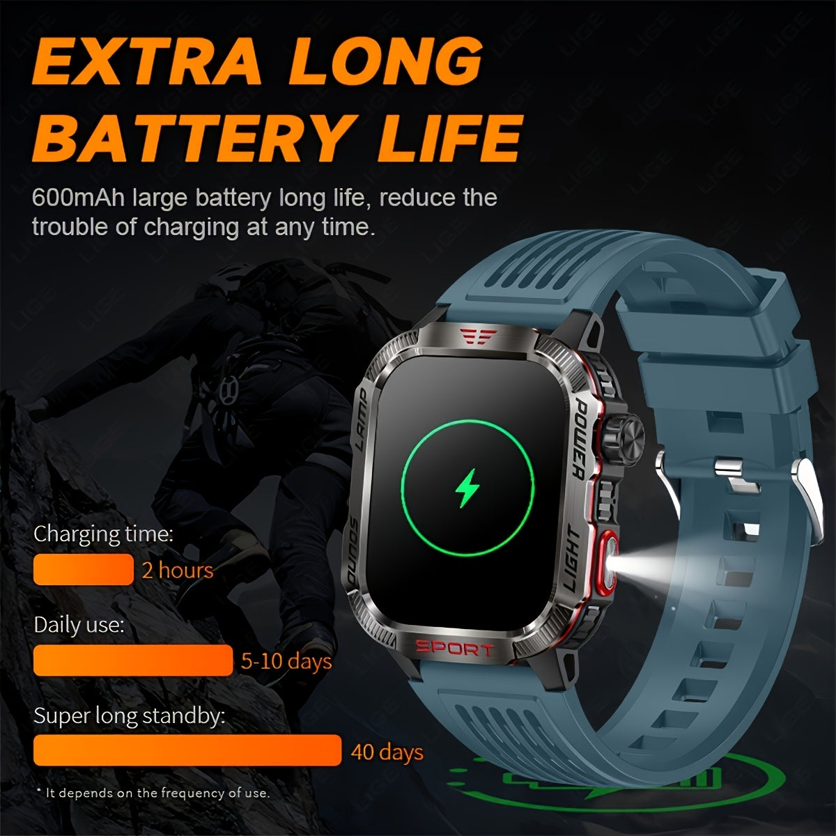 LIGE Smartwatch – HD Touch Display, Wireless Calls, Notifications, Pedometer & Long Battery Life