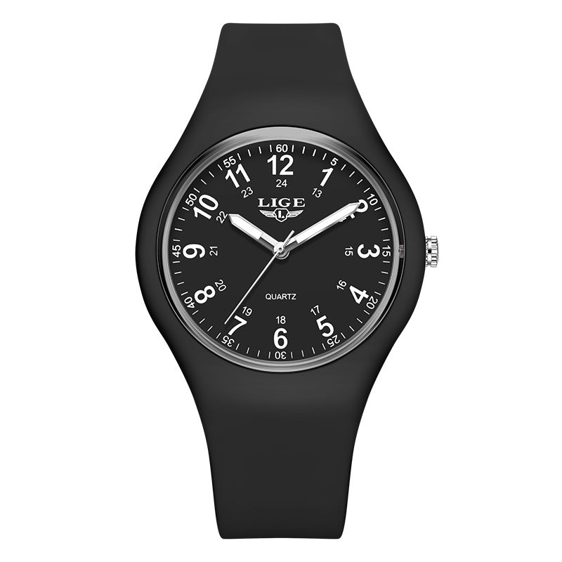 LIGE Minimalist Silicone Quartz Watch – Unisex Design (Available in Multiple Colour Combinations)