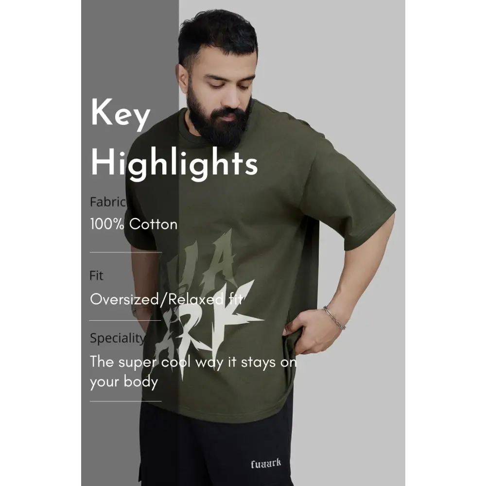 Edge Oversized T-shirt Olive - Tshirts