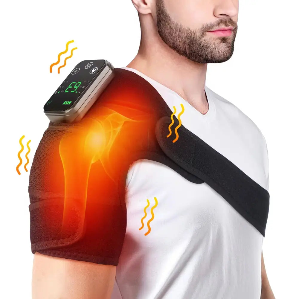 Electric Shoulder Massager with Heating and Vibration for Ultimate Relaxation and Comfort - Heating & Vibration (Black)