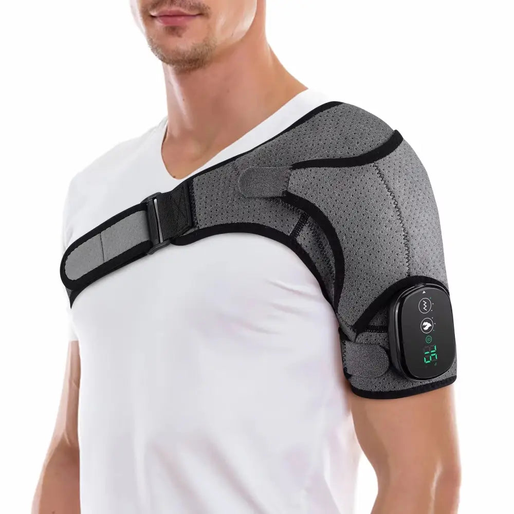 Electric Shoulder Massager with Heating and Vibration for Ultimate Relaxation and Comfort - Heating & Vibration (Grey)