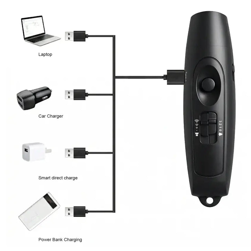Electronic Whistle USB Rechargeable Loud Air Horn 120-150dB with LED Safety Light with Lanyard for Hiking Camping Scare