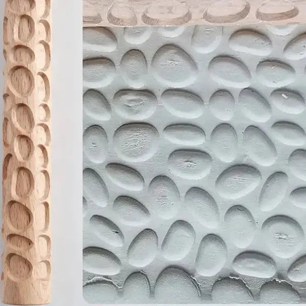 Embossed Wooden Rolling Pin for Clay & Pottery (different types available) - Set - 8 / Rolling Pin - SS
