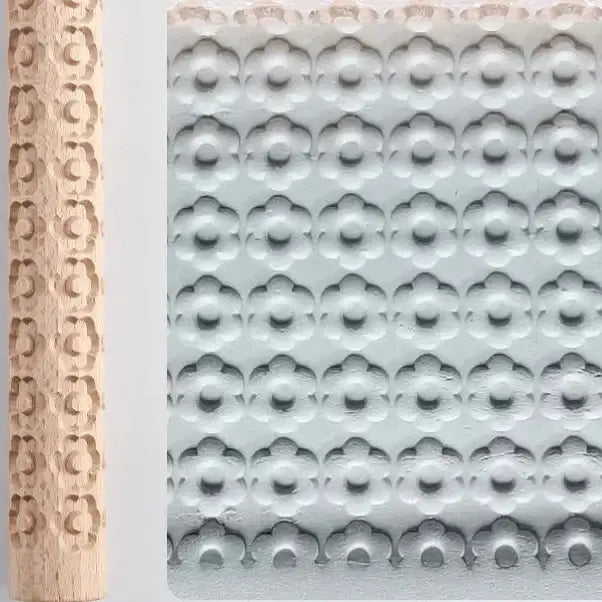 Embossed Wooden Rolling Pin for Clay & Pottery (different types available) - Set - 6 / Rolling Pin - SS
