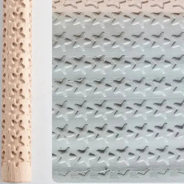 Embossed Wooden Rolling Pin for Clay & Pottery (different types available) - Set - 1 / Rolling Pin - SS
