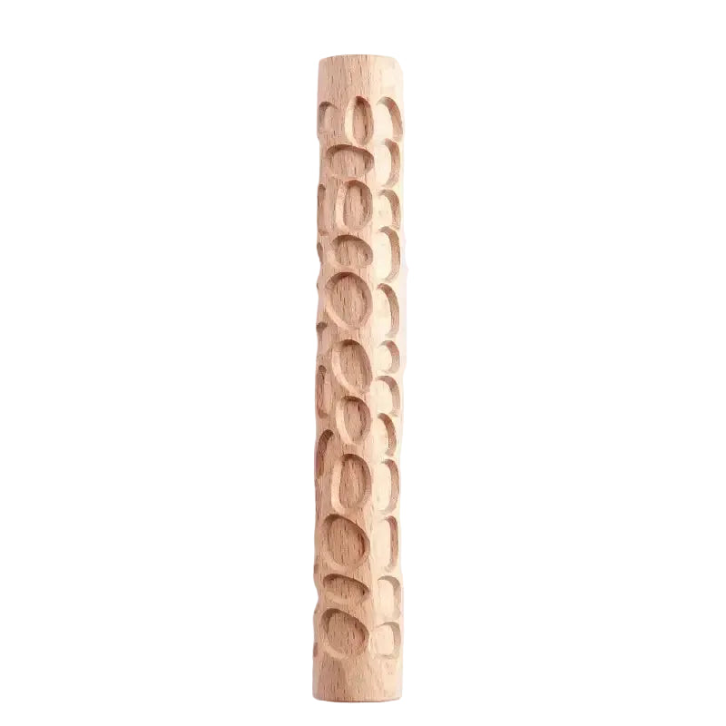 Embossed Wooden Rolling Pin for Clay & Pottery (different types available) - SS