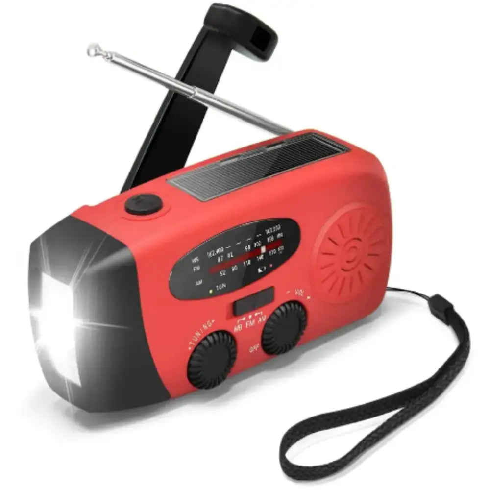 Emergency Solar Hand Crank Radio with Flashlight & Power Bank - SS