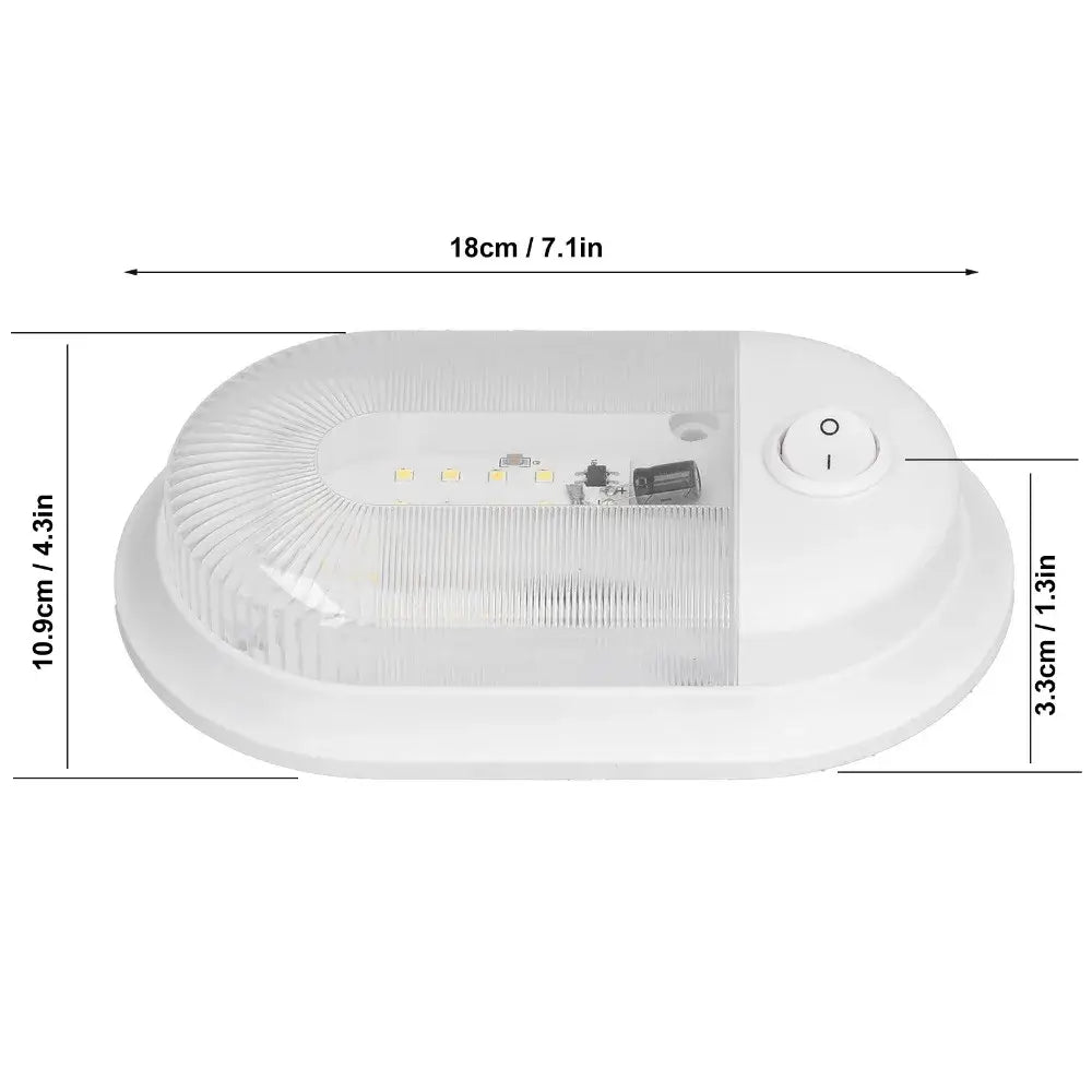 Energy Efficient 360lm Brightness LED RV Ceiling Dome Light White Light Aluminum Plate Ceiling Dome Light RV Lighting