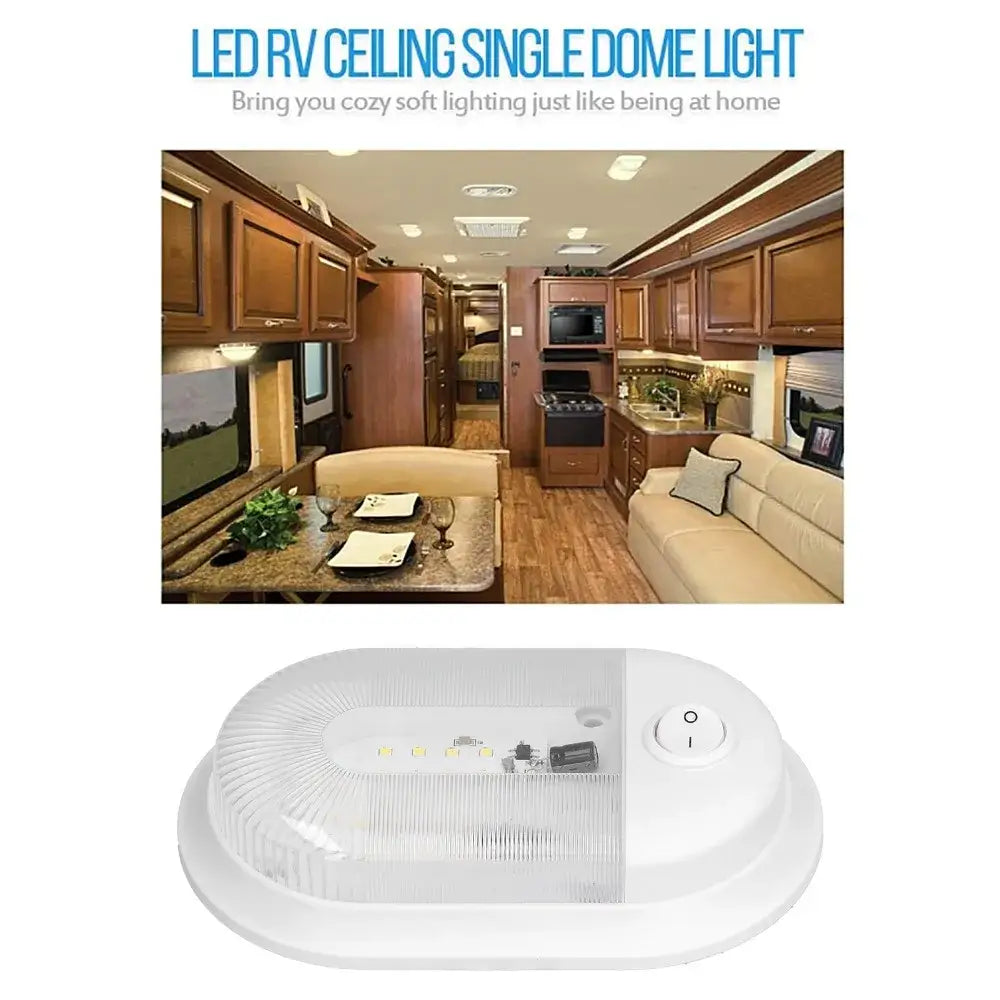 Energy Efficient 360lm Brightness LED RV Ceiling Dome Light White Light Aluminum Plate Ceiling Dome Light RV Lighting