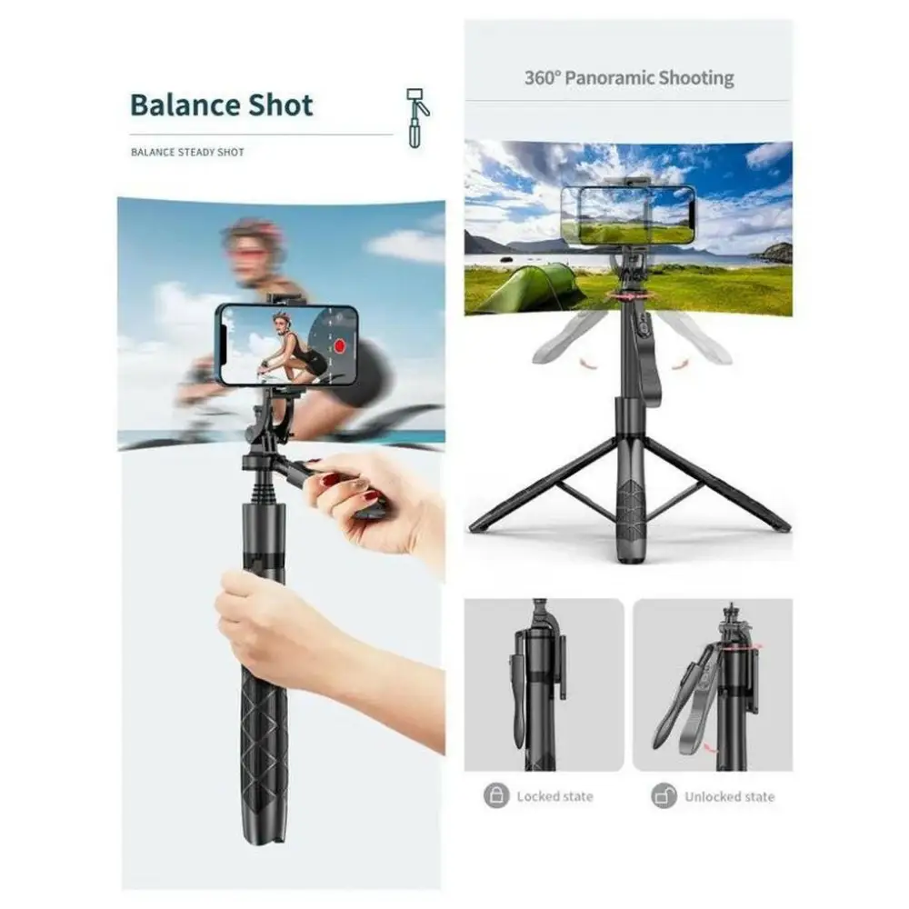 Everything Included- Gimbal Auto Face Tracking- Combo Pack- W/ Separate Extendable Selfie Stick Tripod Remote Control