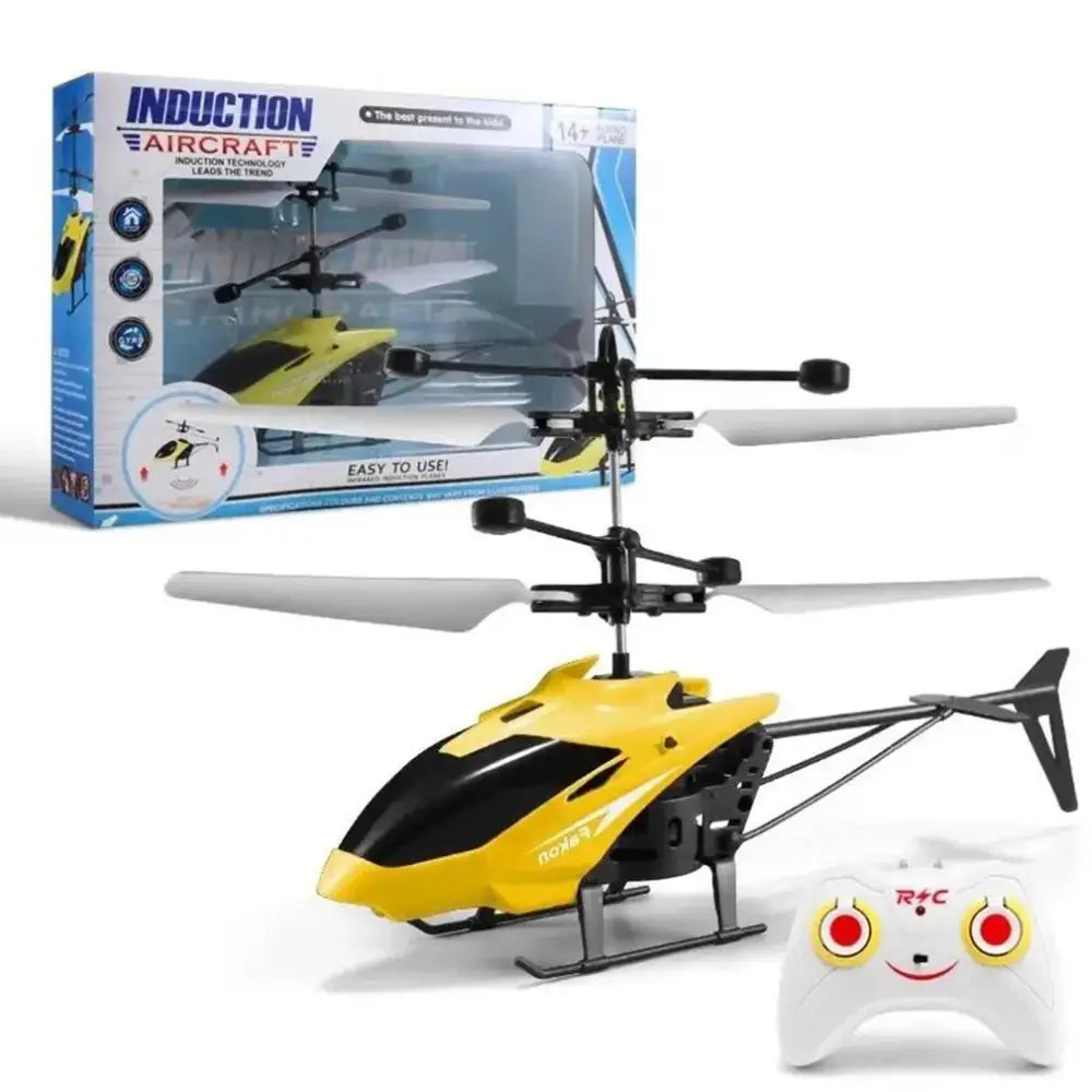 Exciting Mini Remote Control Helicopter Drone with Vibrant Flashing Lights for Kids - Yellow