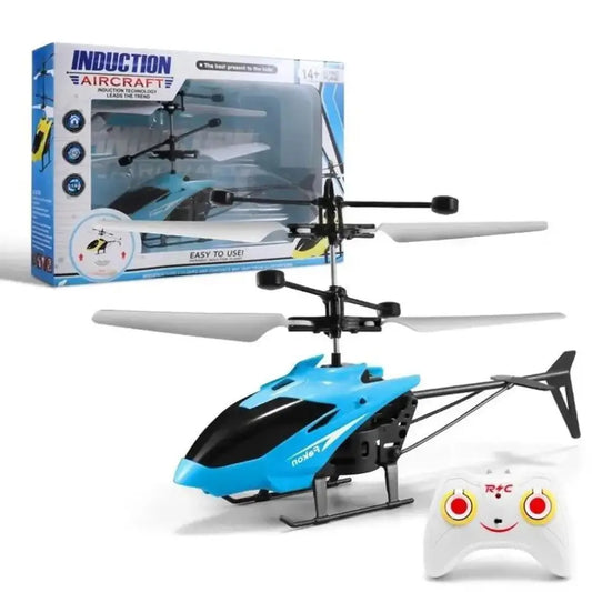 Exciting Mini Remote Control Helicopter Drone with Vibrant Flashing Lights for Kids - Blue