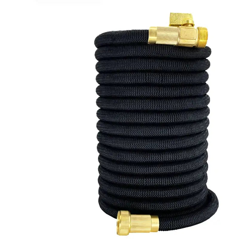 Expandable High-Pressure Garden Water Hose with 3/4’’ Bimetallic Joint (different sizes available) - Black / 25ft - SS