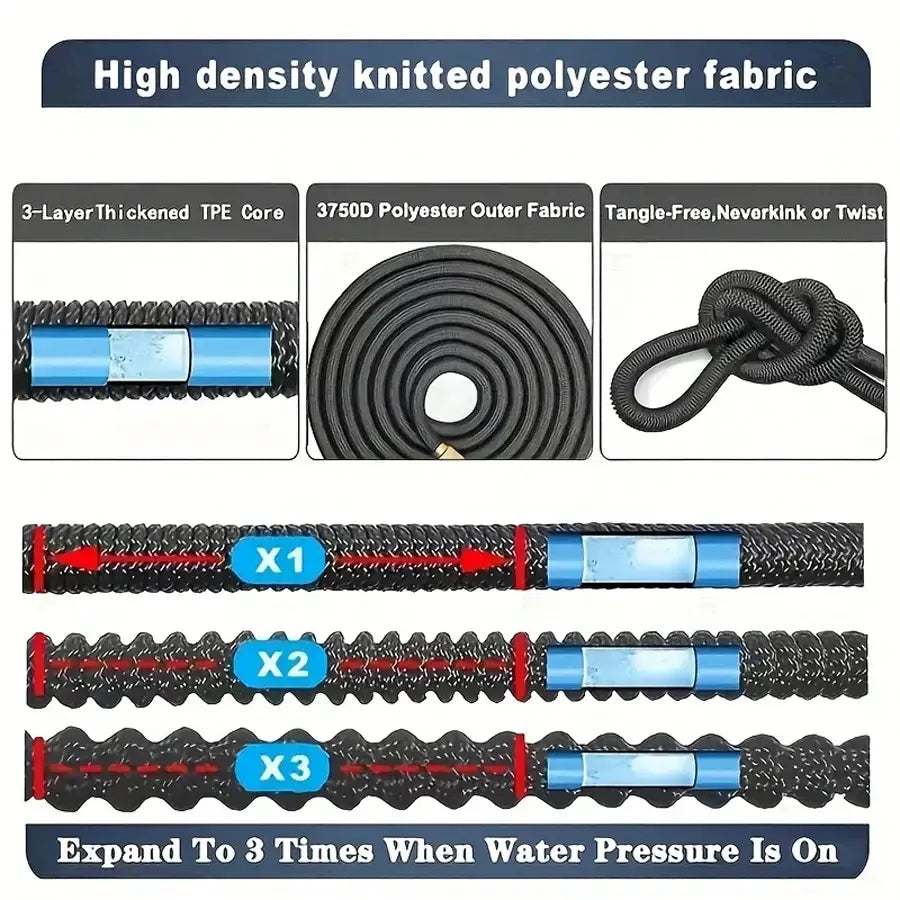 Expandable High-Pressure Garden Water Hose with 3/4’’ Bimetallic Joint (different sizes available) - SS