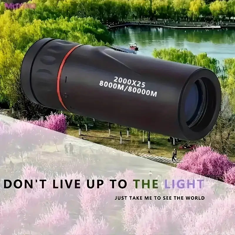 Experience the Outdoors with the 2000X25 HD Monocular Telescope - Compact Portable and Ideal for Camping Hunting