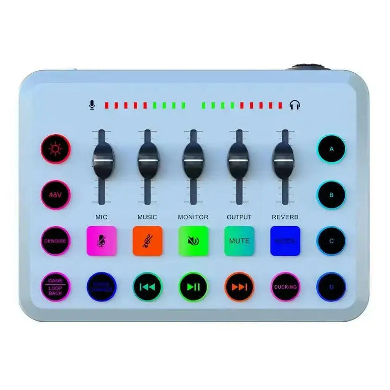 F11 Professional 5-Channel Live Sound Card Mixer for Streaming and Studio Recording with Podcast Accessories