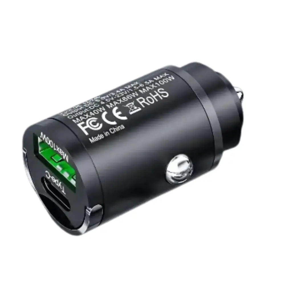 Fast Charging Car Adapter – 100W PD QC USB-C - black