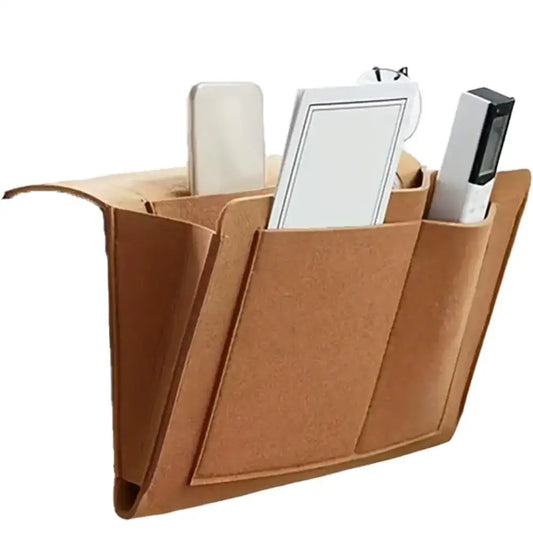 Felt Bedside Storage Bag Pouch Bed Desk Bag Sofa TV Remote Control Hanging Caddy Couch Storage Organizer Bed Holder